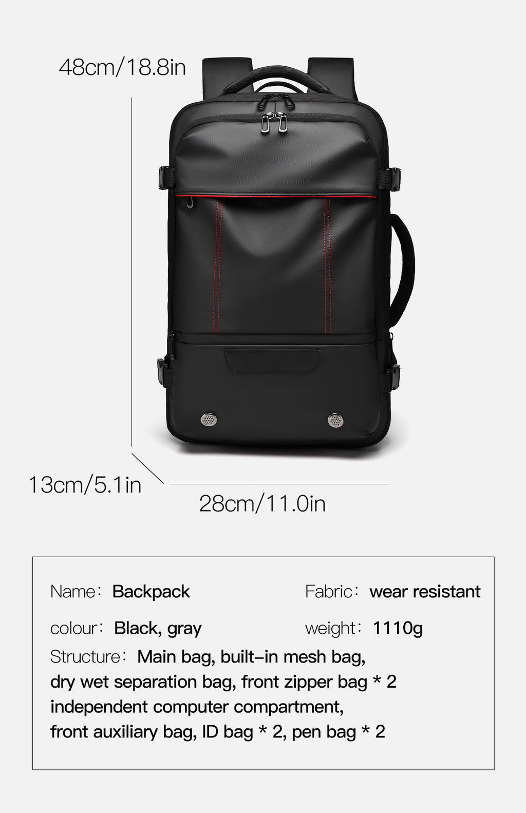 Vanta Eclipse Pro 60L Compression Travel Backpack — Classic - Vanta