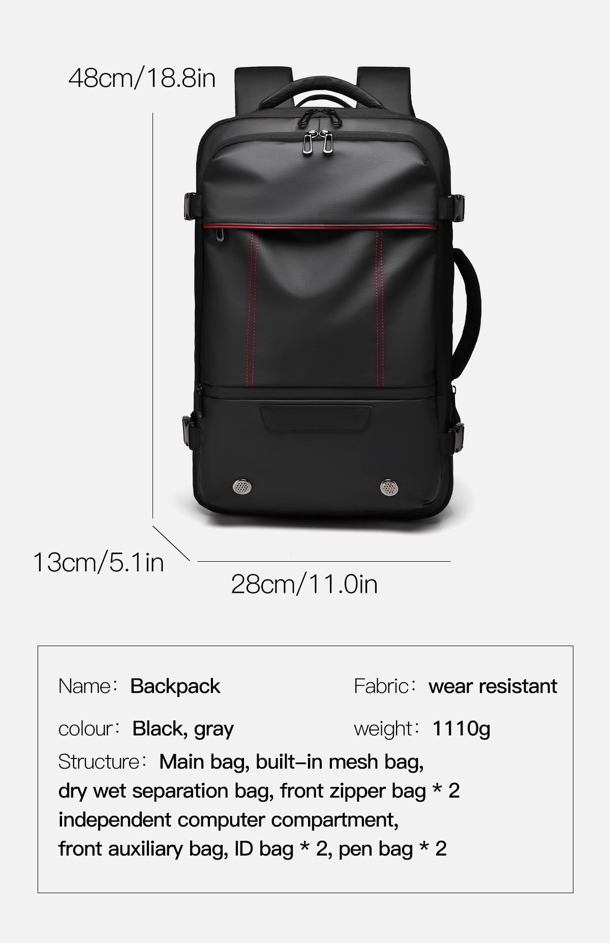 Vanta Eclipse Pro 60L Compression Travel Backpack — Classic - Vanta