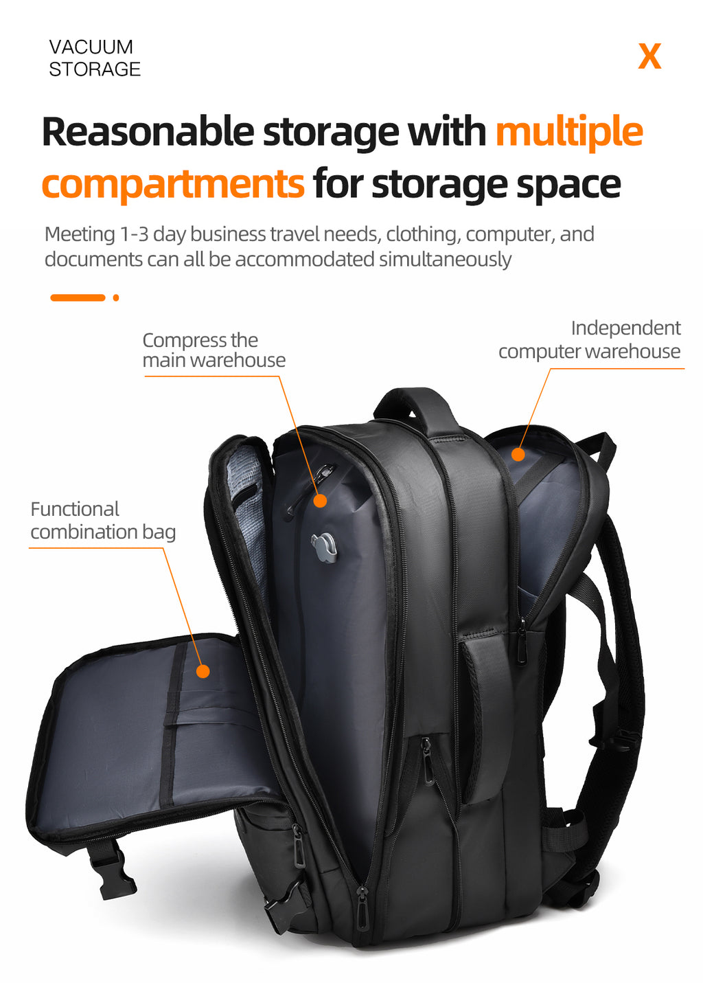 Vanta Eclipse Pro 60L Compression Travel Backpack — Classic - Vanta
