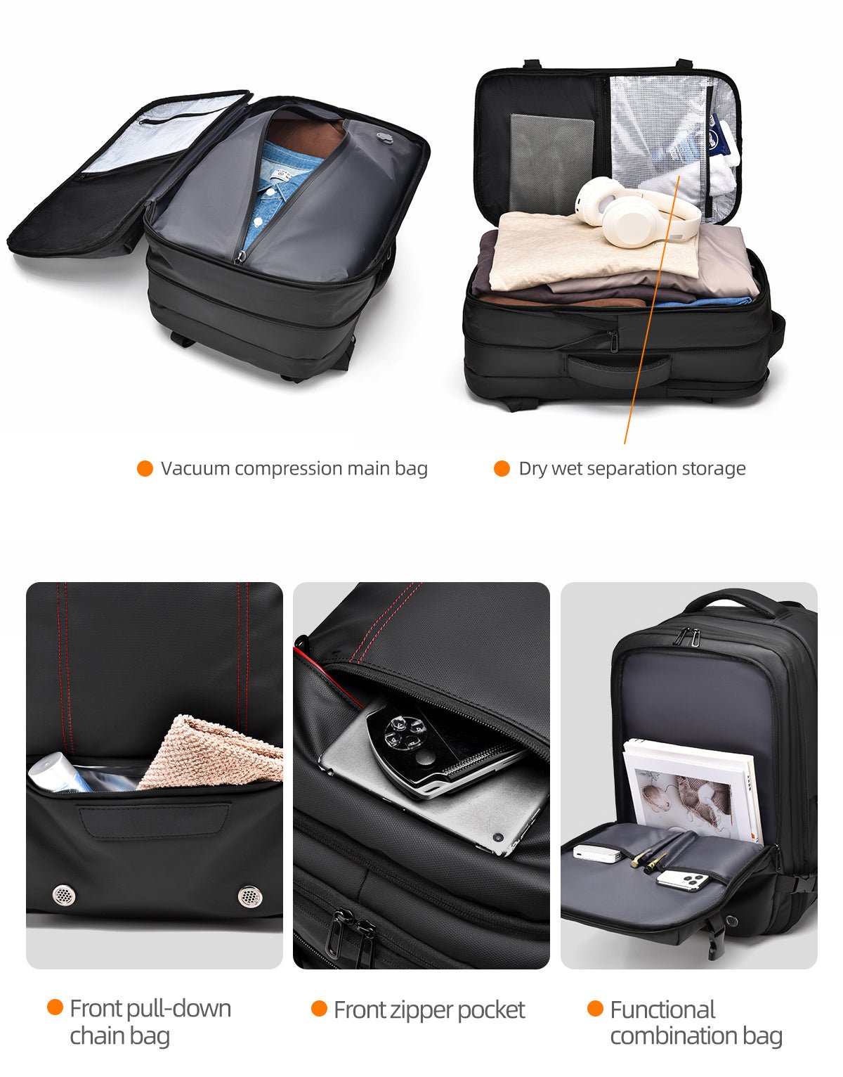 Vanta Eclipse Pro 60L Compression Travel Backpack — Classic - Vanta