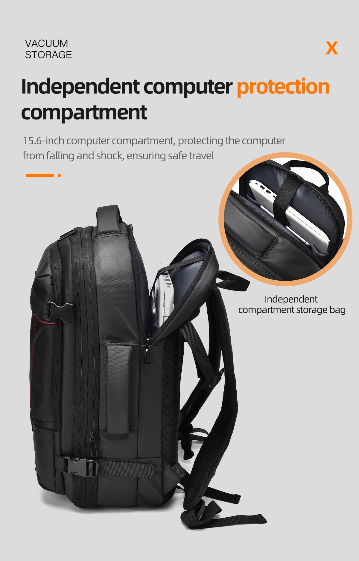 Vanta Eclipse Pro 60L Compression Travel Backpack — Classic - Vanta