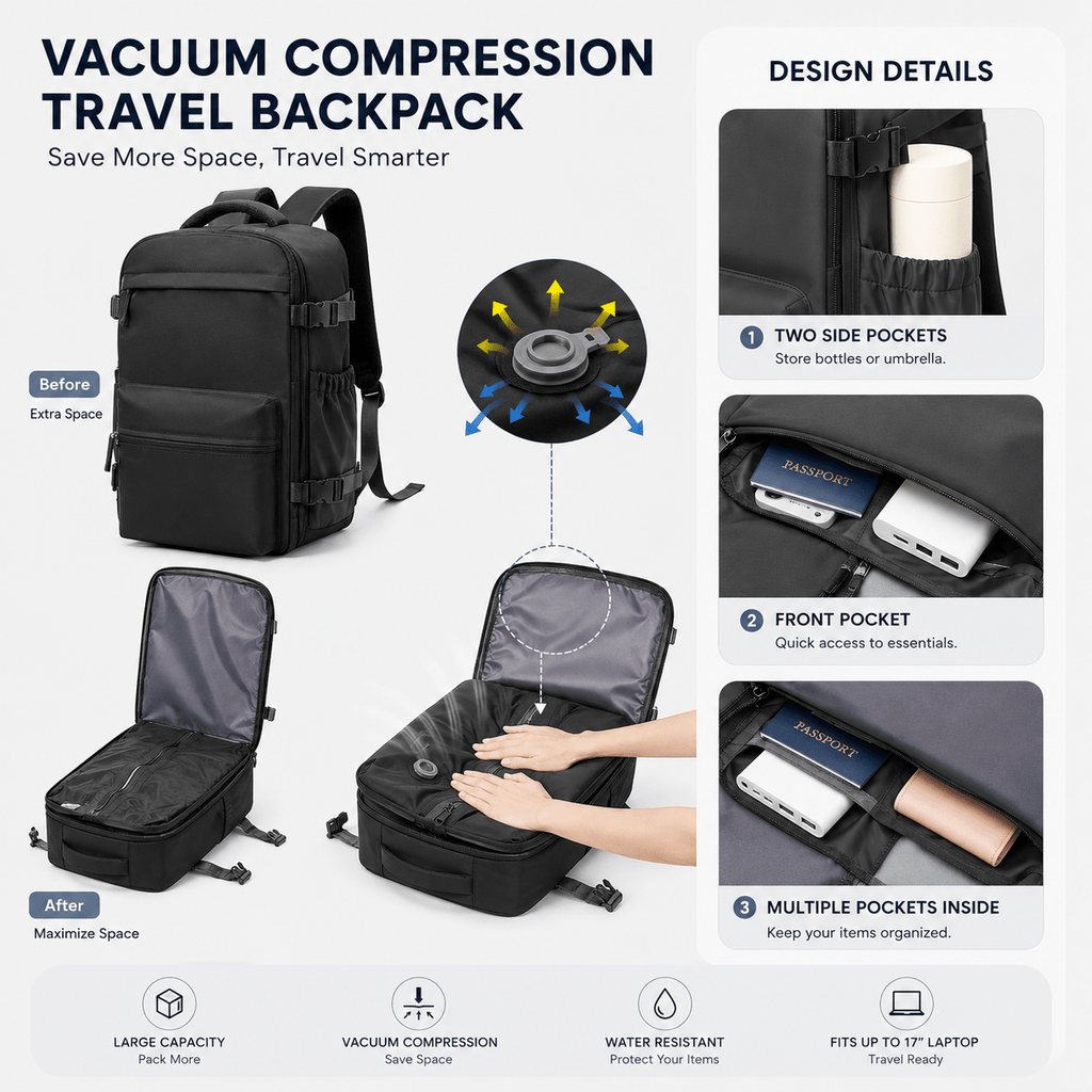 Vanta Eclipse One 50L Compression Travel Backpack - Vanta