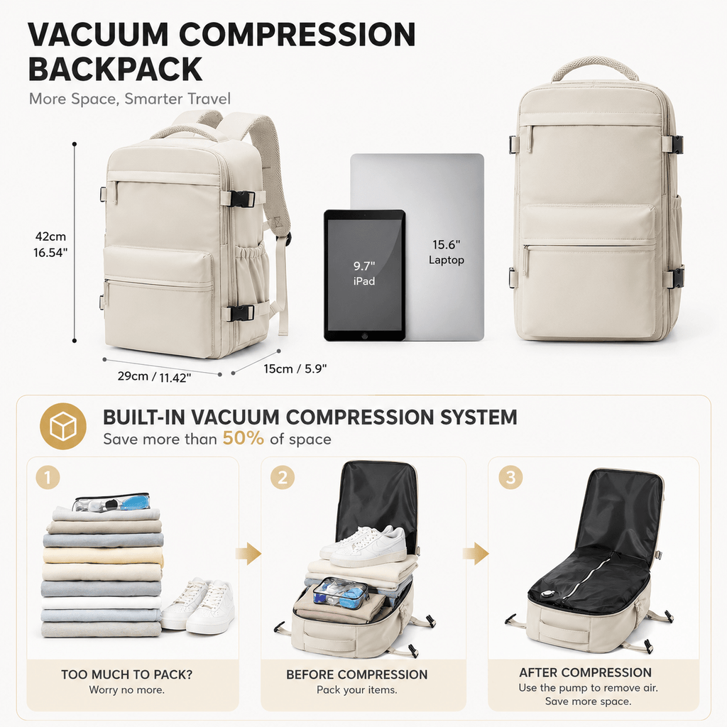 Vanta Eclipse One 50L Compression Travel Backpack - Vanta