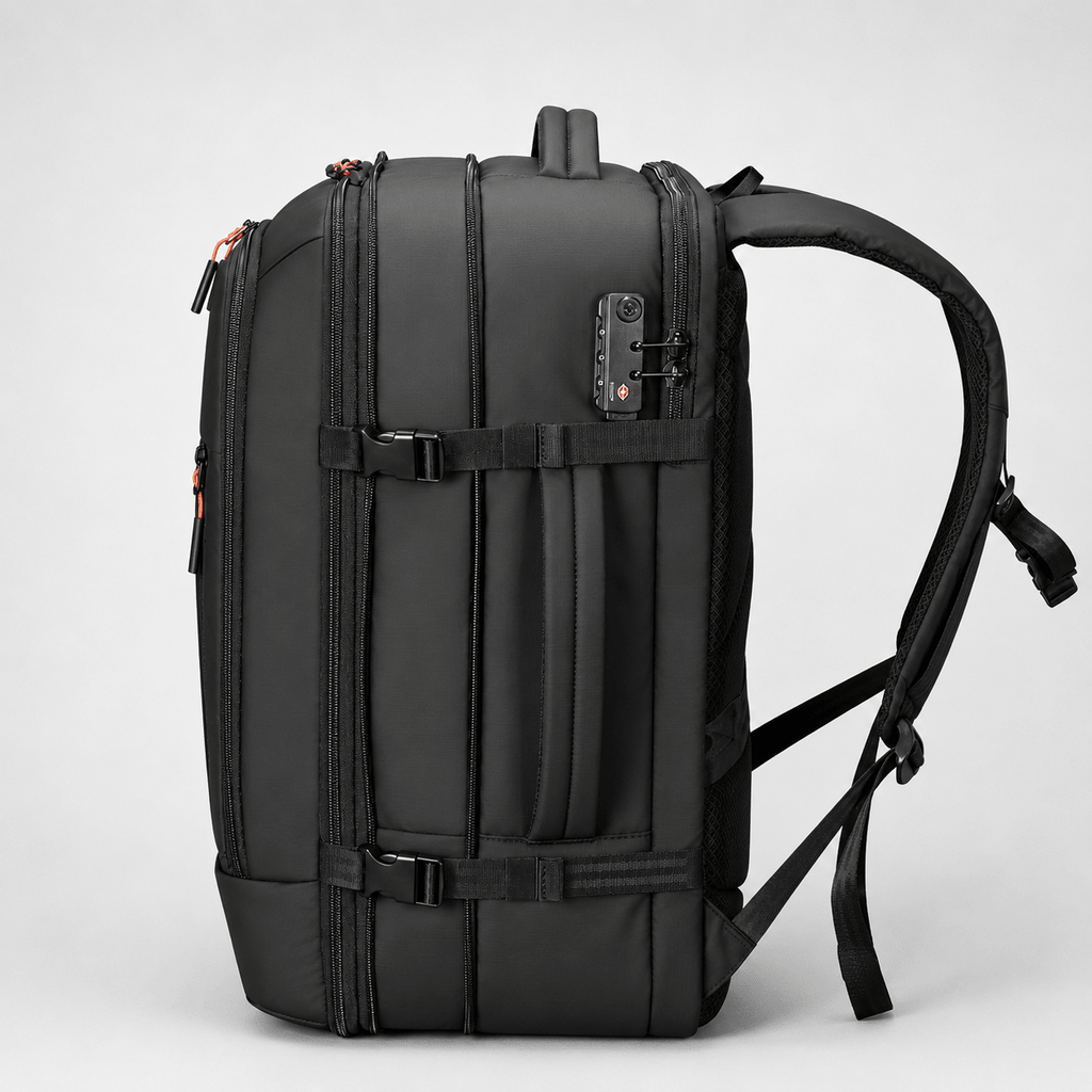Vanta Eclipse Max 60L — One - Button Electric Compression Travel Backpack - Vanta